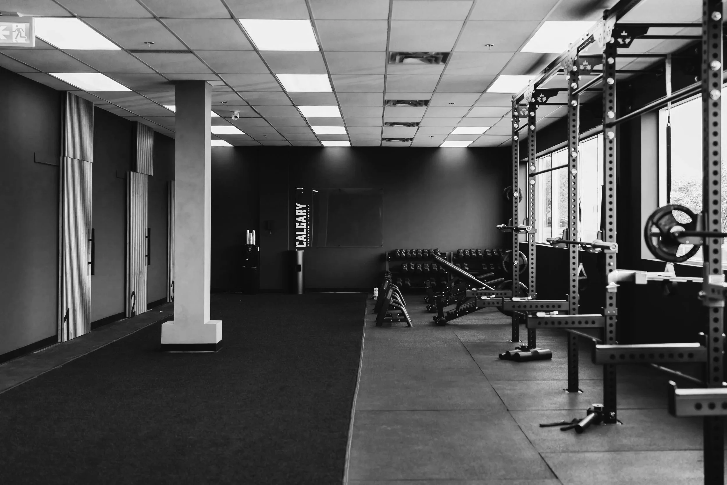 The main training floor at Calgary Strength & Physio