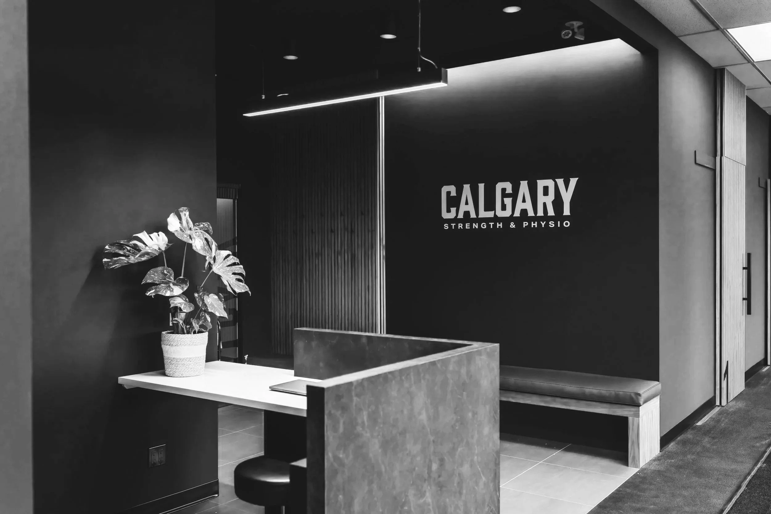 A physiotherapy treatment space at Calgary Strength & Physio